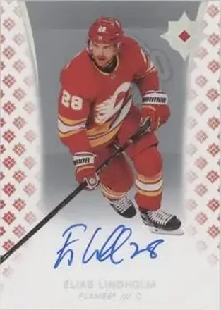 2020-21 Upper Deck Ultimate Collection - Autographs #35 - Elias Lindholm - Calgary Flames