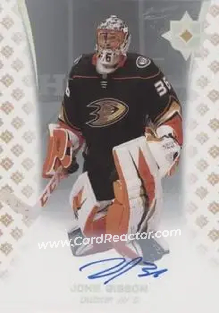 2020-21 Upper Deck Ultimate Collection - Autographs #56 - John Gibson - Anaheim Ducks - Front