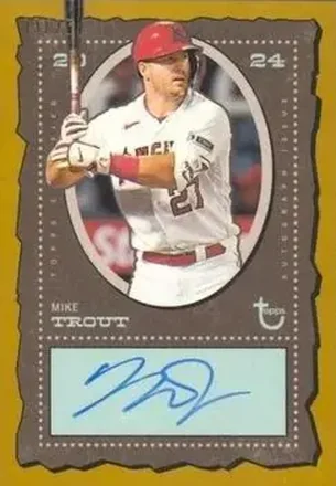 2024 Topps Brooklyn Collection - Autographs Gold #AC-MT - Mike Trout - Los Angeles Angels