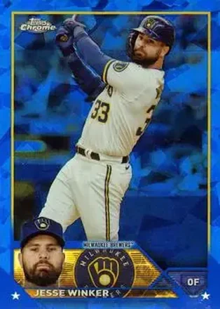 2023 Topps Chrome Update Sapphire Edition #USCS319 - Jesse Winker - Milwaukee Brewers