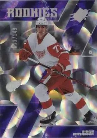 2023-24 SPx - Parallax Purple #122 - Simon Edvinsson - Detroit Red Wings