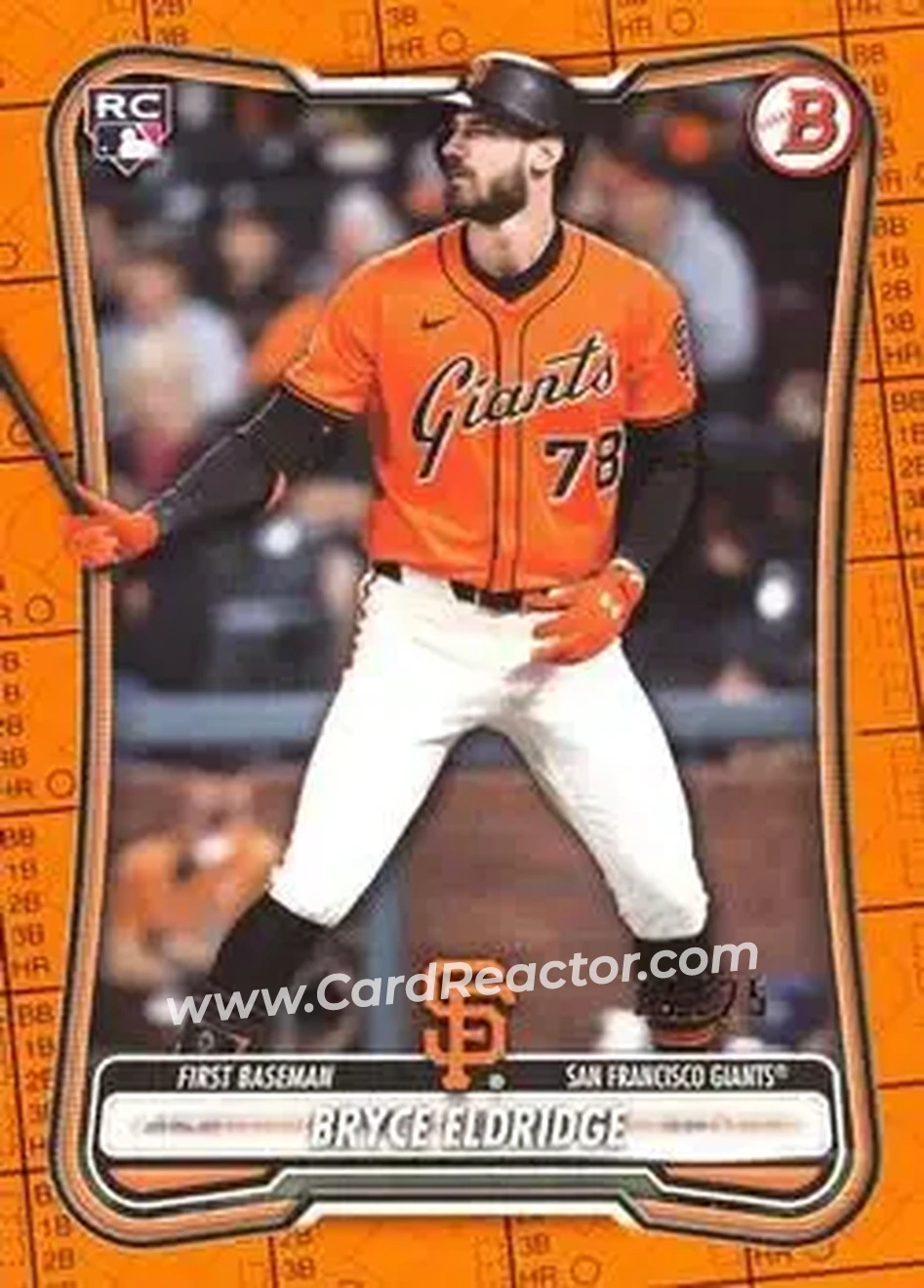 2026 Bowman - Orange Pattern #58 - Bryce Eldridge - San Francisco Giants - Front
