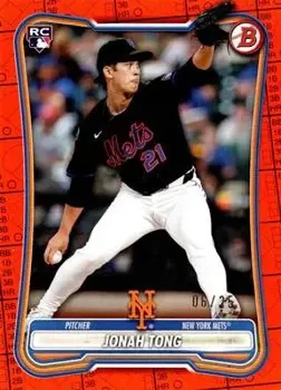 2026 Bowman - Orange Pattern #65 - Jonah Tong - New York Mets