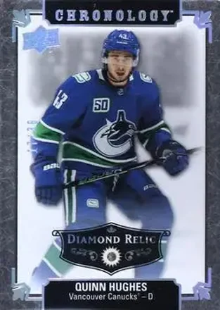 2019-20 Upper Deck Chronology - Diamond Relics #149 - Quinn Hughes - Vancouver Canucks