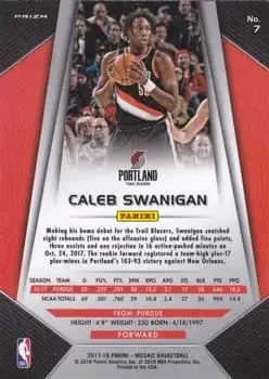 Back of Caleb Swanigan
