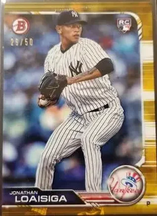 2019 Bowman - Gold #7 - Jonathan Loaisiga - New York Yankees