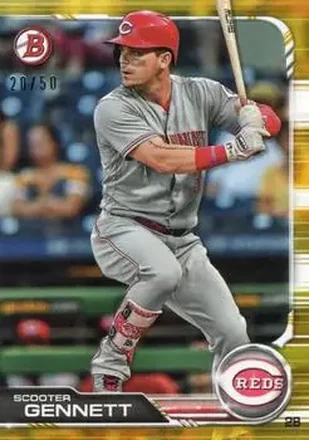 2019 Bowman - Gold #8 - Scooter Gennett - Cincinnati Reds