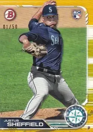 2019 Bowman - Gold #12 - Justus Sheffield - Seattle Mariners