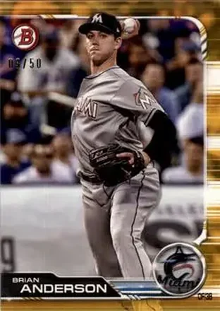 2019 Bowman - Gold #91 - Brian Anderson - Miami Marlins