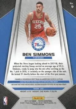 Back of Ben Simmons