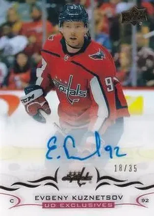 2018-19 Upper Deck Clear Cut - Base Autographs UD Exclusives #CC-EK - Evgeny Kuznetsov - Washington Capitals