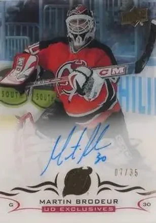 2018-19 Upper Deck Clear Cut - Base Autographs UD Exclusives #CC-MB - Martin Brodeur - New Jersey Devils