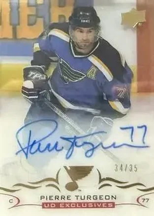 2018-19 Upper Deck Clear Cut - Base Autographs UD Exclusives #CC-PT - Pierre Turgeon - St. Louis Blues