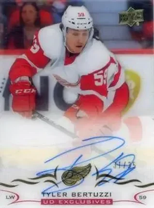 2018-19 Upper Deck Clear Cut - Base Autographs UD Exclusives #CC-TB - Tyler Bertuzzi - Detroit Red Wings