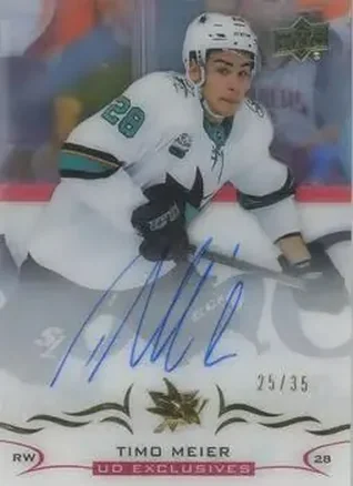 2018-19 Upper Deck Clear Cut - Base Autographs UD Exclusives #CC-TM - Timo Meier - San Jose Sharks