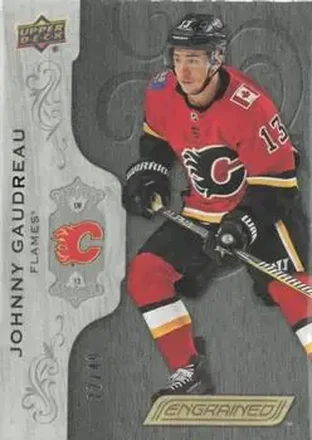 2018-19 Upper Deck Engrained - Black #8 - Johnny Gaudreau - Calgary Flames