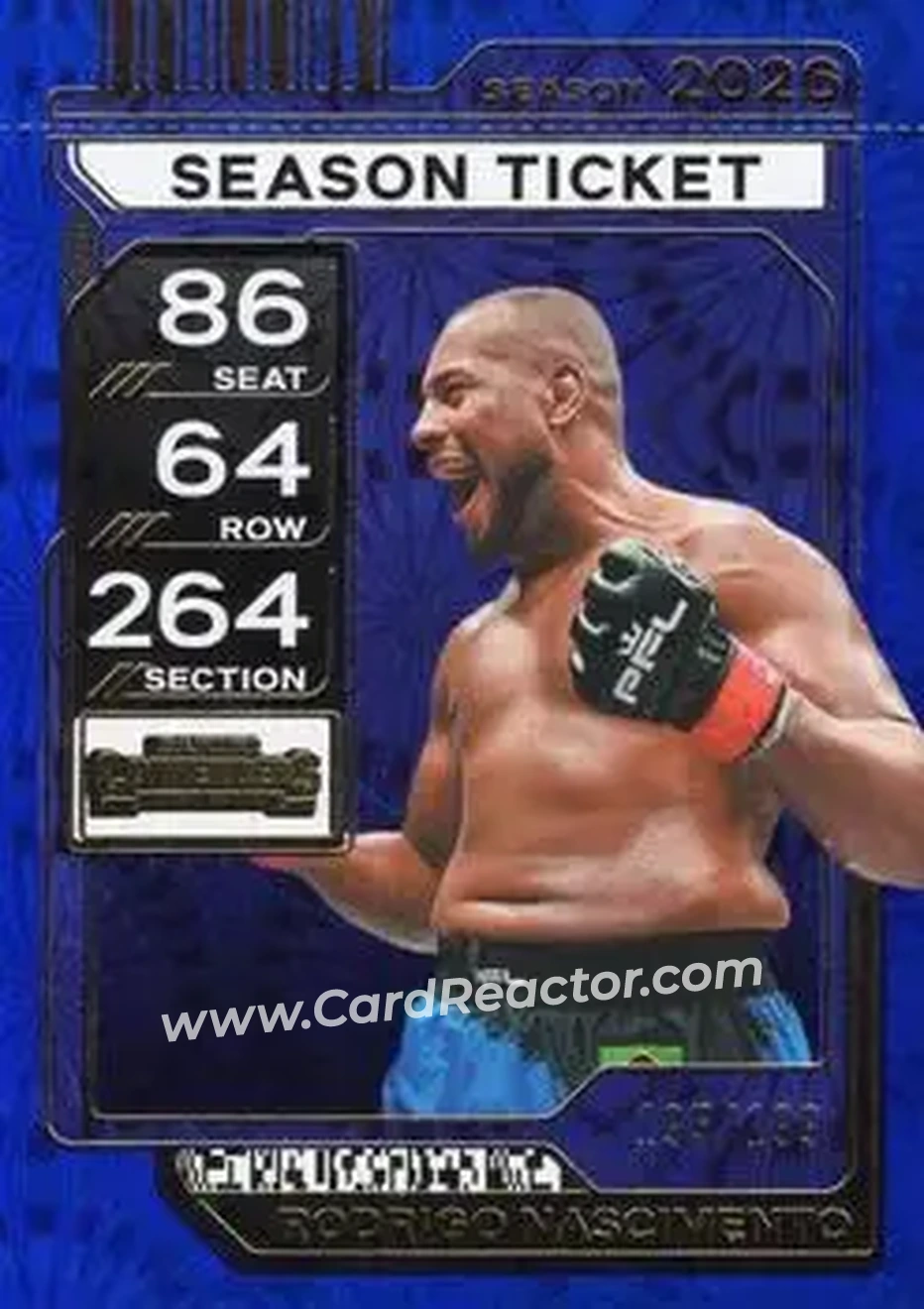 2026 Panini Contenders PFL - Season Ticket Blue Fireworks #52 - Rodrigo Nascimento - Front