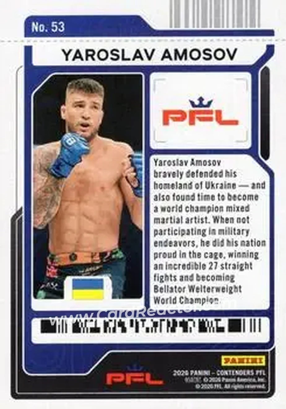 2026 Panini Contenders PFL - Season Ticket Blue Fireworks #53 - Yaroslav Amosov - Back