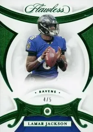 2020 Panini Flawless - Emeralds #4 - Lamar Jackson - Baltimore Ravens