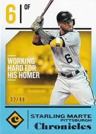 2018 Panini Chronicles - Blue #11 - Starling Marte - Pittsburgh Pirates