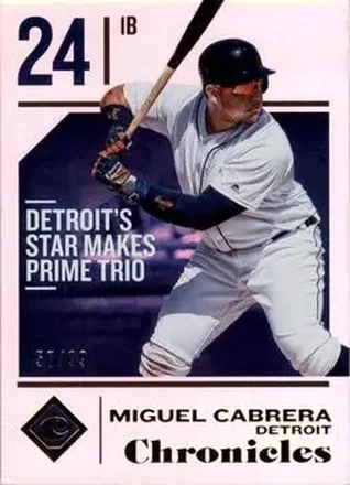 2018 Panini Chronicles - Holo Gold #7 - Miguel Cabrera - Detroit Tigers