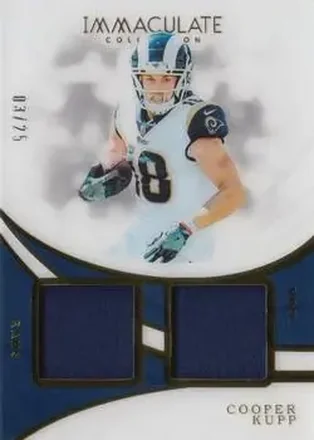 2019 Panini Immaculate Collection - Immaculate Dual Jerseys #IDJ-20 - Cooper Kupp - Los Angeles Rams