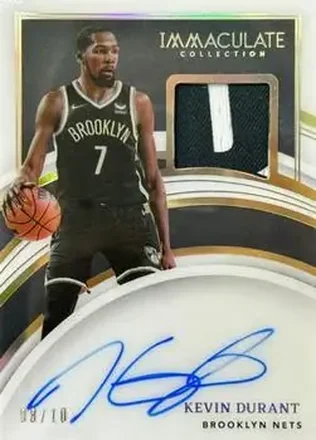 2023-24 Panini Immaculate Collection - 2021-22 Panini Immaculate Collection Update II: Patch Autographs Gold #PA-KVD - Kevin Durant - Brooklyn Nets