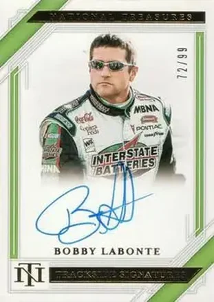 2021 Panini National Treasures - Trackside Signatures #TS-BL - Bobby Labonte - Joe Gibbs Racing