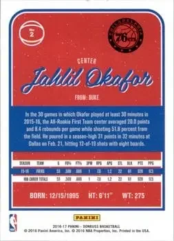 Back of Jahlil Okafor