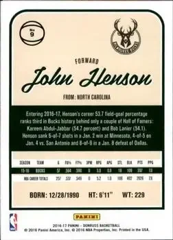 Back of John Henson