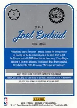 Back of Joel Embiid