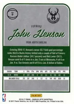 Back of John Henson
