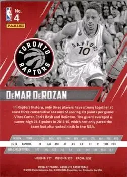 Back of DeMar DeRozan