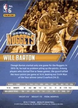 Back of Will Barton