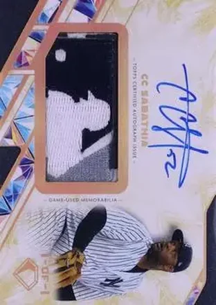 2025 Topps Diamond Icons - Autographed MLB Silhouetted Batter Logo Patches #MLBA-CCS - CC Sabathia - New York Yankees