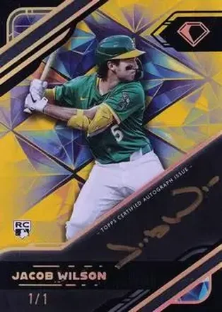2025 Topps Diamond Icons - Black Polychromatink Autographs Black Parallel Gold Ink #BPA-JWI - Jacob Wilson - Athletics