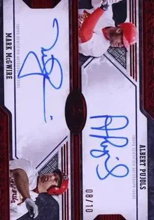 2025 Topps Tier One - Dual Autographs Red #DA-PM - Mark McGwire - Albert Pujols AU, SN10 - St. Louis Cardinals - St. Louis Cardinals