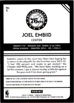 Back of Joel Embiid