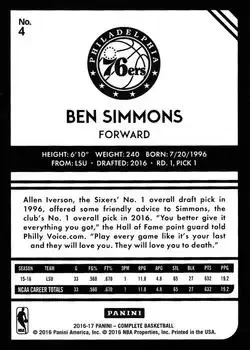 Back of Ben Simmons