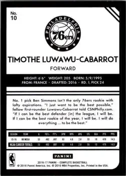 Back of Timothé Luwawu-Cabarrot