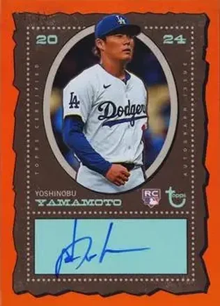 2024 Topps Brooklyn Collection - Autographs Orange #AC-YY - Yoshinobu Yamamoto - Los Angeles Dodgers