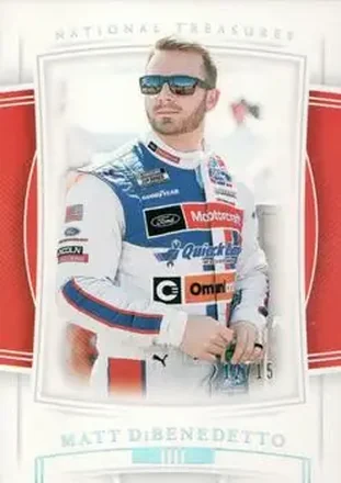 2020 Panini National Treasures - Holo Silver #16 - Matt DiBenedetto - Wood Brothers Racing