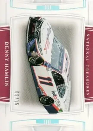 2020 Panini National Treasures - Holo Silver #45 - Denny Hamlin - Joe Gibbs Racing