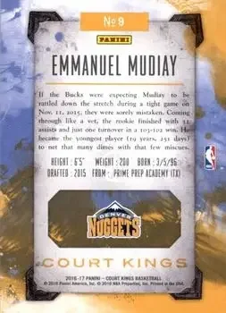 Back of Emmanuel Mudiay