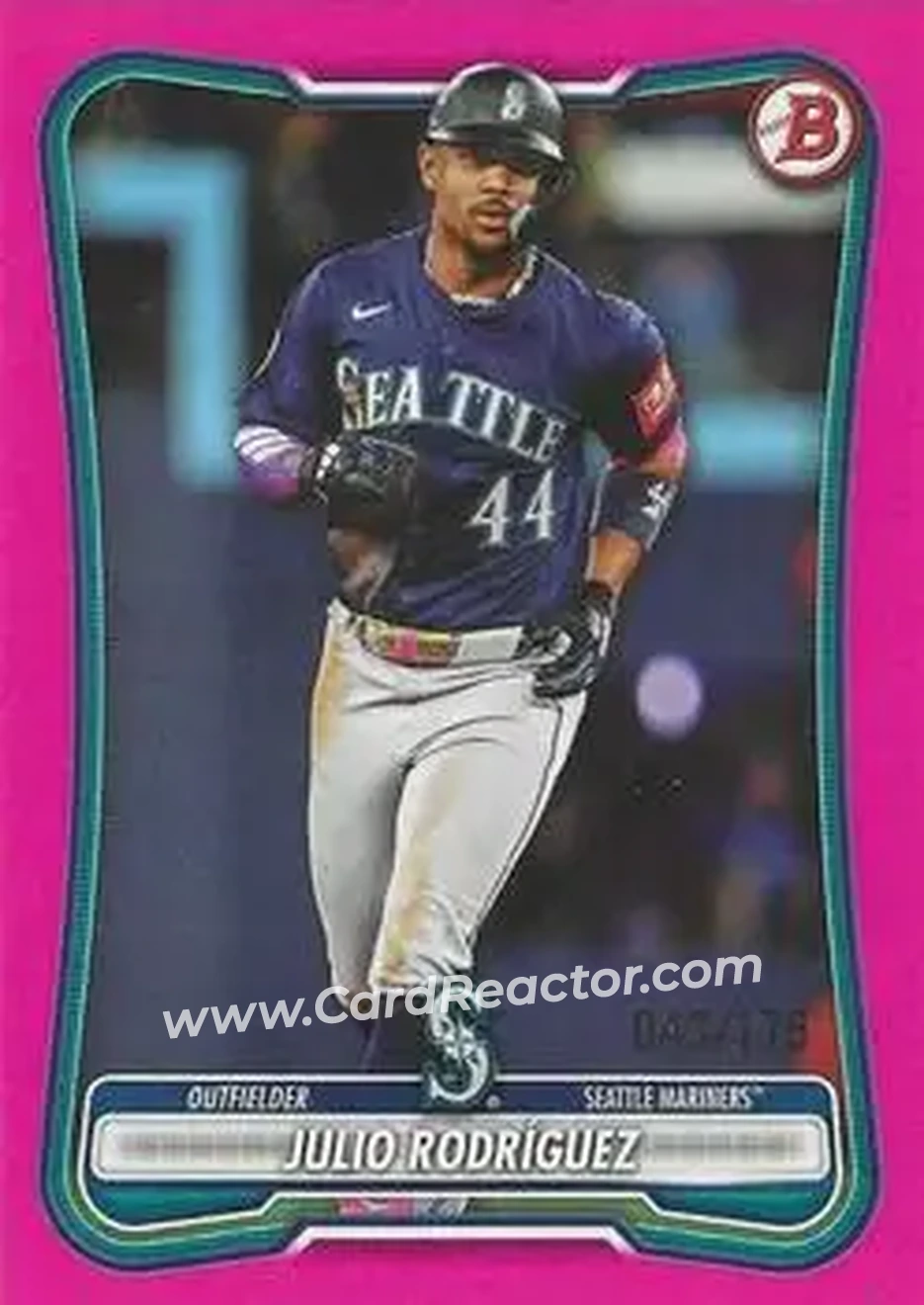 2026 Bowman - Pink #5 - Julio Rodríguez - Seattle Mariners - Front