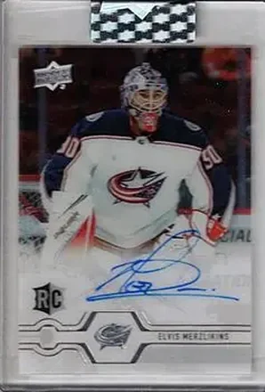 2019-20 Upper Deck Clear Cut #CC-EL - Elvis Merzlikins - Columbus Blue Jackets