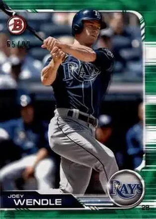 2019 Bowman - Green #3 - Joey Wendle - Tampa Bay Rays