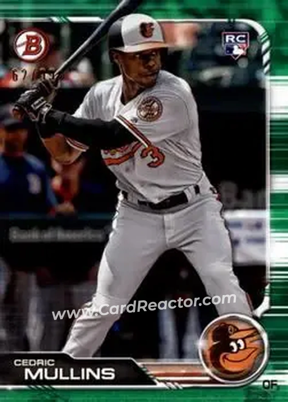 2019 Bowman - Green #4 - Cedric Mullins - Baltimore Orioles - Front 2019 Bowman - Green #4 - Cedric Mullins - Baltimore Orioles - Front