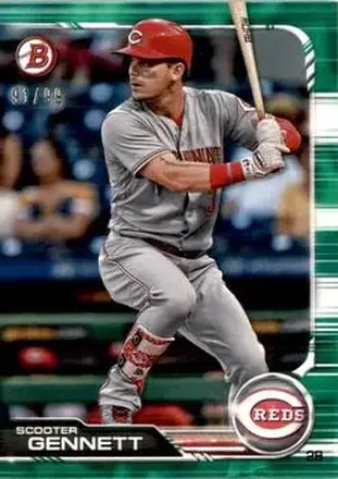 2019 Bowman - Green #8 - Scooter Gennett - Cincinnati Reds