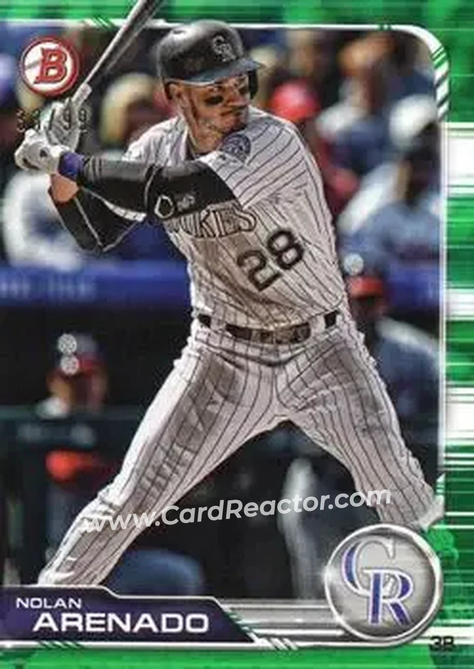 2019 Bowman - Green #22 - Nolan Arenado - Colorado Rockies - Front 2019 Bowman - Green #22 - Nolan Arenado - Colorado Rockies - Front